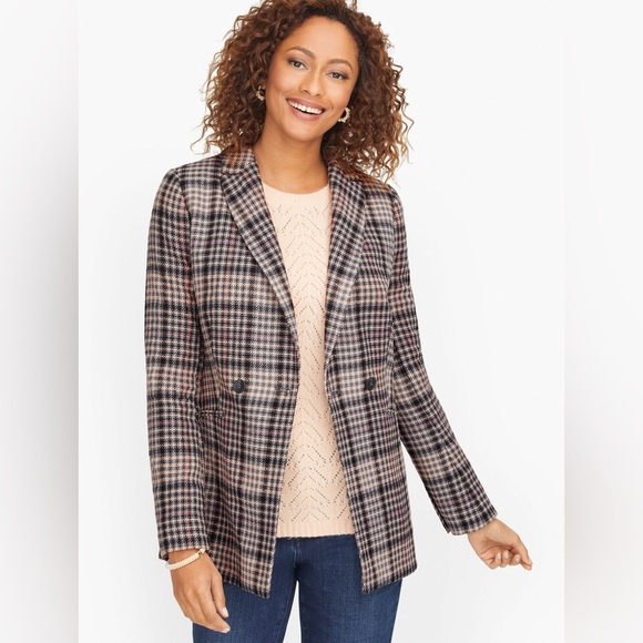 Talbots Jackets & Blazers - Talbots Double Breasted Bradwell Plaid Blazer 14 P Petite Office Career Business